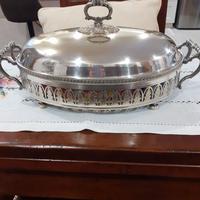 teglia pyrex con porta pirofila in argento