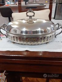 teglia pyrex con porta pirofila in argento