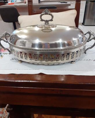 teglia pyrex con porta pirofila in argento