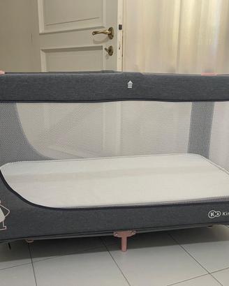 Lettino da viaggio Kinderkraft JOY grigio/rosa