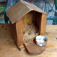 Fatta a mano Casetta per Uccelli con Mangiatoia