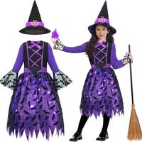 Costume Strega Bambina vestito carnevale 3-4 anni