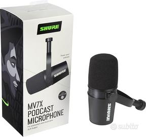 Shure MV7X XLR Podcast Microfono registrazione