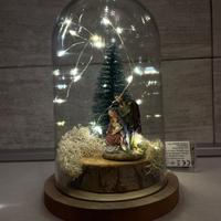 Presepio artigianale con luci