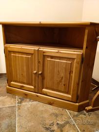 Porta TV ad angolo stile rustico 