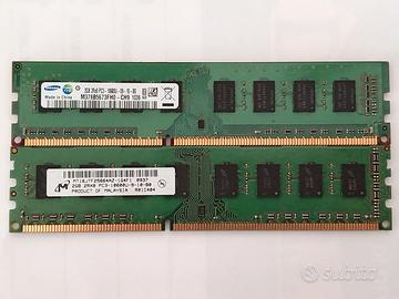 Coppia di Ram DDR3 DIMM da 2GB (4GB) PC3-10600U