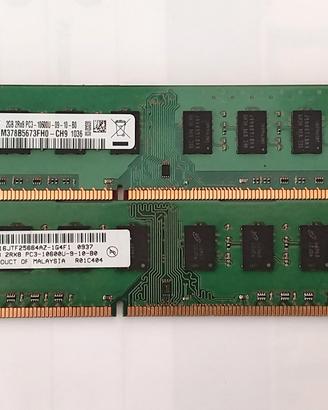 Coppia di Ram DDR3 DIMM da 2GB (4GB) PC3-10600U