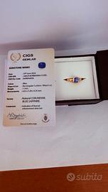 Anello Oro 18kt con la pietra blu zaffiro 1.14ct