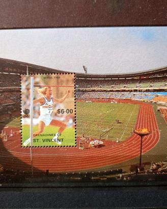 Francobollo St. Vincent 1988 fogl. Seul 1988 nuovo