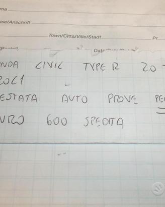 Testata auto prove per ricambi honda civic type r