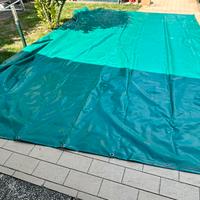 Telo impermeabile colore verde 5,4 x 3,9 metri