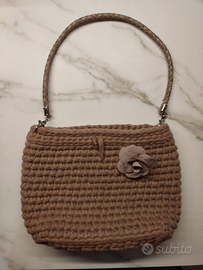 Borsa donna in fettuccia beige