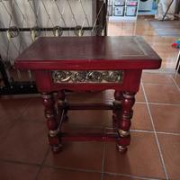 coppia comodini rossi legno massello