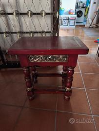 coppia comodini rossi legno massello