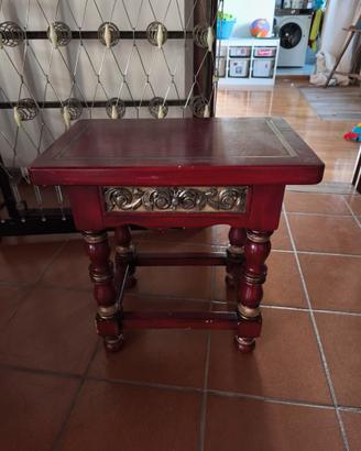 coppia comodini rossi legno massello