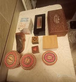 Lotto cofanetti e portagioie in materiale vario 