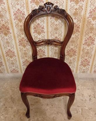 4  Sedie SIGNORETTO da sala in noce intarsiato