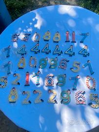 Lotto 38 Numeri Vintage Sevi in Legno - Serie Clow