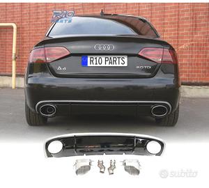 DIFFUSORE AUDI A4 B8 11-15 LOOK RS4 DOPPIA USCITA