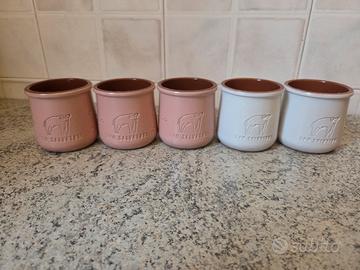 Set 5 ciotoline/vasetti in ceramica artigianale 