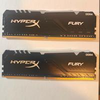 KIT GAMING RAM 16GB DDR4 3600MHZ HYPERX FURY RGB