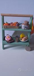Diorama miniatura bancarella alimentari 