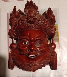 Maschera in legno imperatore/ guerriero cinese 