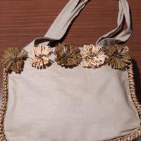 BORSA TESSUTO E VIMINI