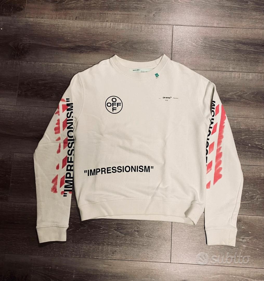 Felpa Maglione Off White Impressionism Bianco Abbigliamento e Accessori In vendita a Udine
