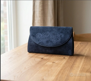 Pochette / Borsa a tracolla in camoscio vera pelle