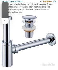 Sifone a vista cromato inox
