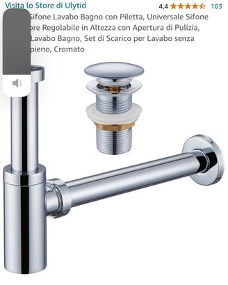 Sifone a vista cromato inox