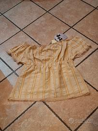 camicia donna righe cotone gipsy con pizzo 