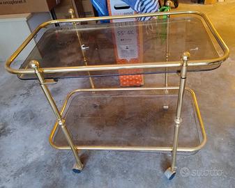 Carrello portavivande in ottone