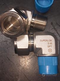 2 raccordi a gomito  Npt 1/2 × 3/4