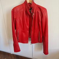 Giacca Vera Pelle Donna Rossa 42