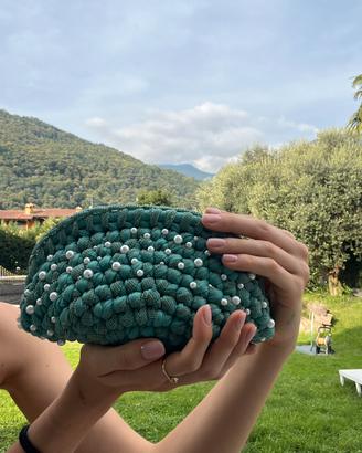 Clutch turchese perle