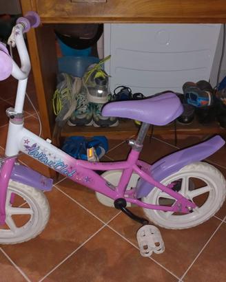 bici rosa e viola da bambine 3-5 anni