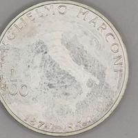 MONETA COMMEMORATIVA  500 LIRE MARCONI IN  ARGENTO