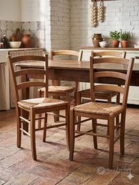 Set 4 sedie IKEA in legno e paglia