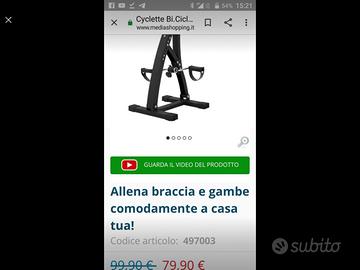 Biciclo per ginnastica o riabilitazione