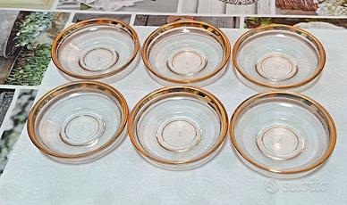 Set di 6 piattini da macedonia in vetro 