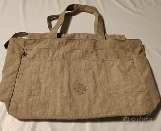 Borsa Donna Kipling Grande a Mano Beige con Tasche
