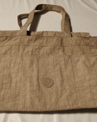 Borsa Donna Kipling Grande a Mano Beige con Tasche