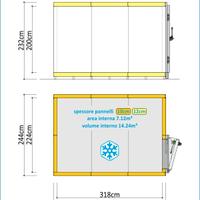 cella frigo TN o BT pre-montata 244X338cm