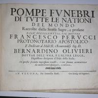 LIBRO ANTICO Pompe funebri di tutte le nationi