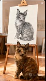 Cucciola tre mesi maine coon