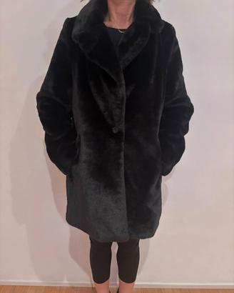 Pelliccia nera sintetica tg S Pull&Bear