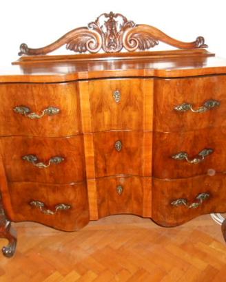 Cassettone con specchiera antico