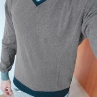 Maglione uomo collo a V, Conte of Florence, marron